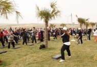 500 kadın sabah sporu yaptı