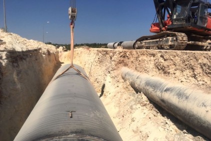67 kilometre boyunca 2 bin 600 milimetre çaplı borular döşendi
