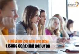 4 milyon 241 bin 841 kişi lisans öğrenimi alıyor