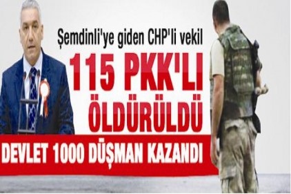 115 PKK militanı öldürüldü devlet 1000 düşman kazandı 