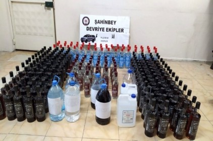 204 şişe kaçak alkol ele geçirildi