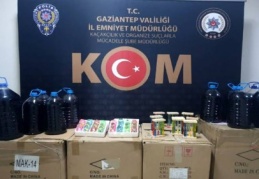 96 şişe kaçak içki ele geçirildi 