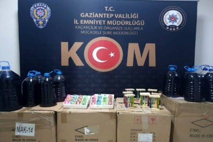 96 şişe kaçak içki ele geçirildi 