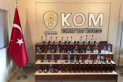122 şişe sahte içki ele geçirildi 