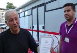 25 Ünite kan veren vatandaş madalya ile ödüllendirildi