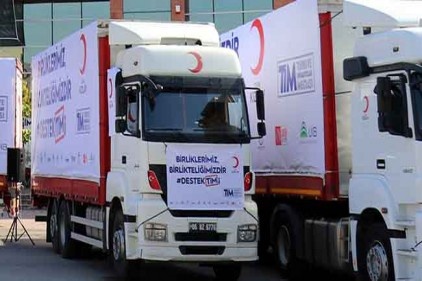 35 yardım TIR&#8217;ı, 250 aileye ulaşacak