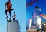 10 metrelik su deposuna girince, içeride mahsur kaldılar
