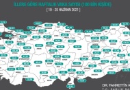 100 bin kişide en çok vaka Ağrı'da