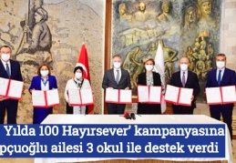 ‘100. Yılda 100 Hayırsever’ kampanyasına Topçuoğlu ailesi 3 okul ile destek verdi