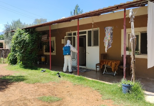 12 ev ve ortak kullanım alanları dezenfekte edildi