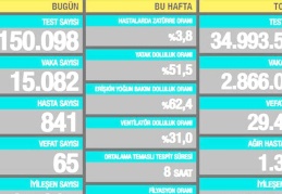 15.082 vaka, 841 hasta, 65 ölüm