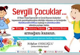 Bin çocuğa kitap, satranç takımı ve boyama kitabı hediye edilecek