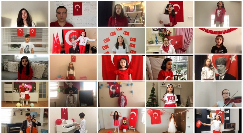 Öğrenciler 23 Nisan’ın 100. Yıl coşkusunu online yaşadı