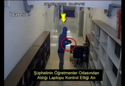 Okuldaki hırsızlık anı kamerada