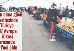 Satın alma gücü paritesinde Türkiye 37 Avrupa ülkesi arasında 31'nci oldu