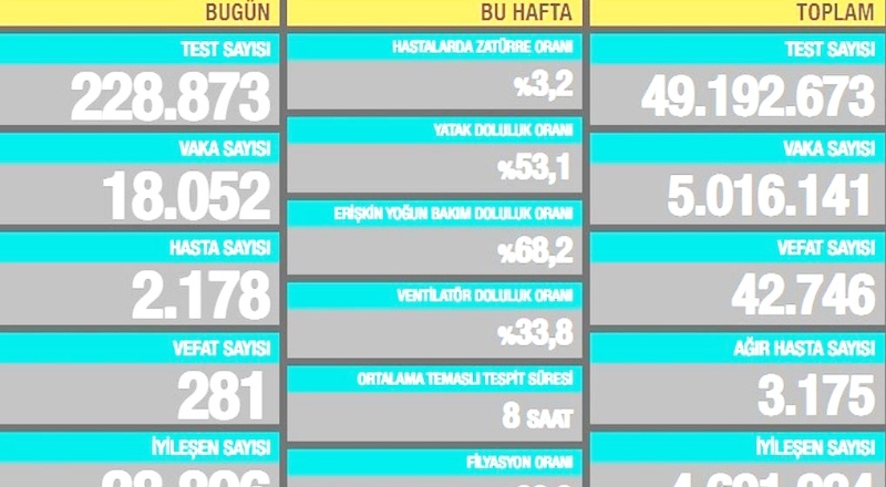 18.052 vaka, 2.178 hasta, 281 ölüm