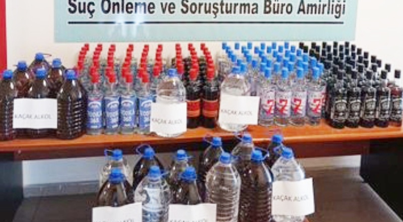 240 litre kaçak alkol ele geçirildi