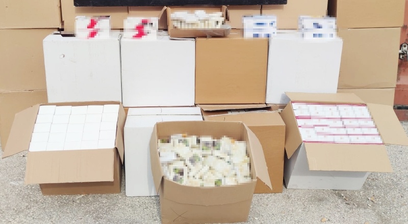 364 bin 800 adet boş ve dolu makaron ele geçirildi