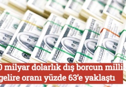450 milyar dolarlık dış borcun milli gelire oranı yüzde 63’e yaklaştı