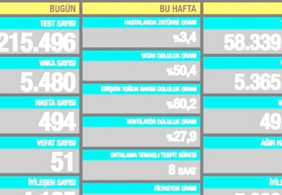 5 bin 480 vaka, 494 yeni hasta, 51 ölüm