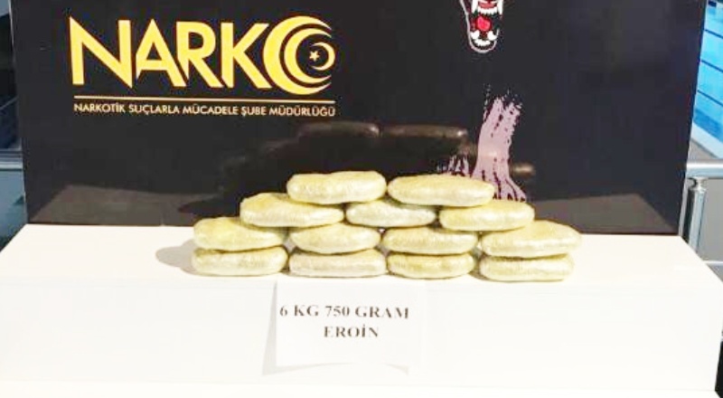 6 kilo 750 gram eroin ele geçirildi