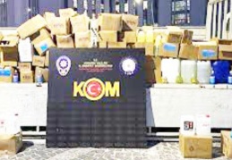 7 ton etil alkol ele geçirildi