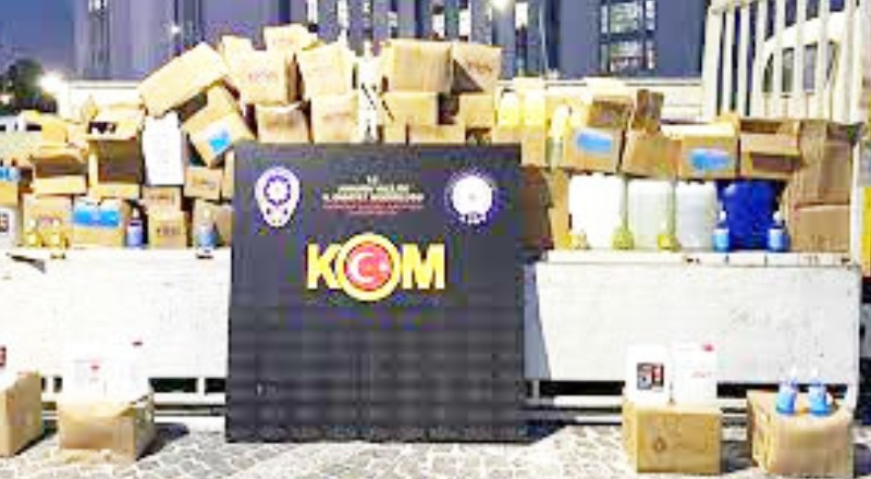 7 ton etil alkol ele geçirildi