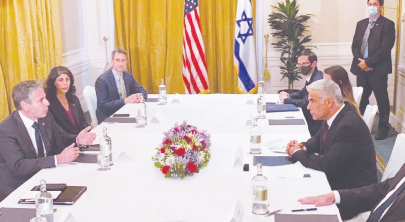 ABD Dışişleri Bakanı Blinken, İsrailli mevkidaşı Lapid ile bir araya geldi