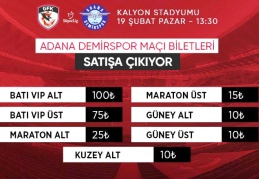 Adana Demirspor maçı biletleri satışa çıktı