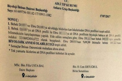 Adli Tıp&#8217;ın DNA testinden sonra bebek aileye teslim edildi