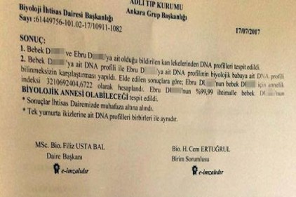 Adli Tıp&#8217;ın DNA testindensonra bebek aileye teslim edildi