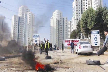 Alacağını alamayan işçiler yine eylemdeydi