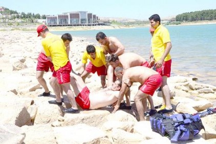 Allaben göletinde boğulmayı önleme tatbikatı