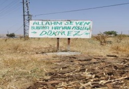 "Allah'ını seven buraya hayvan pisliği dökmez"