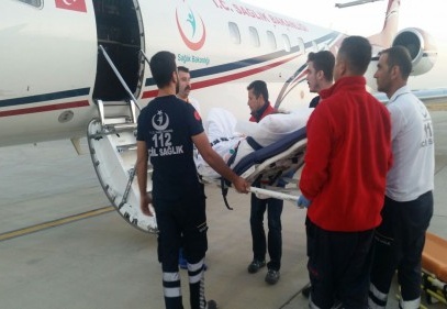 Ambulans uçakla Ankara’ya gönderildi