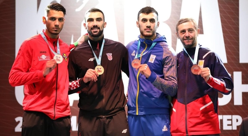 Andelo Kvesic, 57. Avrupa Büyükler Karate Şampiyonası'nda birinci oldu