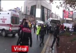 Ankara'da belediye otobüsü yayaların arasına daldı!
