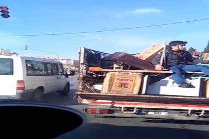 Antep trafiğinde alışıldık, sorumsuz görüntüler