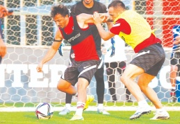 Antrenman, çift kale maçla sonlandı