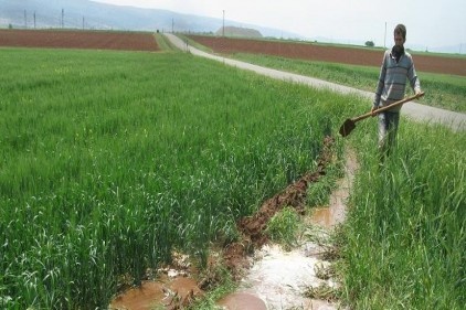 Araban Ovası&#039;nda sondaj suyu ile sulama yapılıyor 