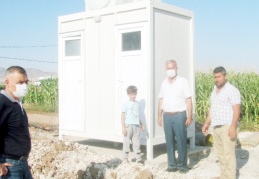 Araban ovasındaki mevsimlik tarım işçilerine konteyner