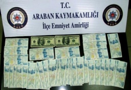 Araban’da Emniyet Amirliği ekipleri sahte para ele geçirdi