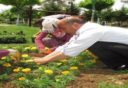 Araban’da parklar çiçeklendi