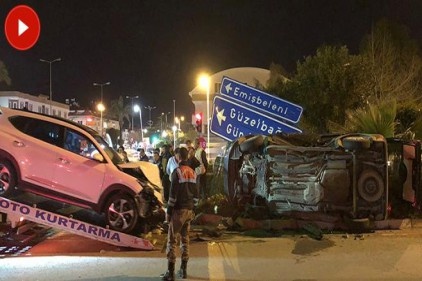 Araçların hurdaya döndüğü kazada sürücülerin burnu bile kanamadı