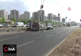 Arı kovanlarını taşıyan araç kaza yaptı, binlerce arı ortalığa savruldu