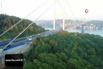 Asfalt çalışmasının sona erdiği FSM Köprüsü havadan görüntülendi