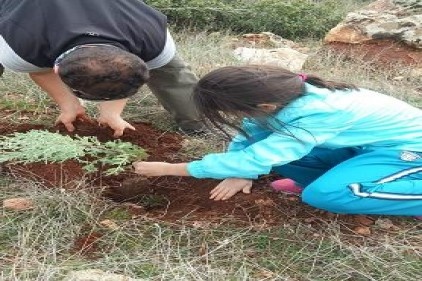 Atalar Köyü&#8217;ne bin fidan dikildi