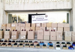 Ayakkabıda taklit vurgununa polis engeli