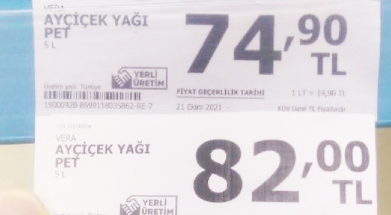 Ayçiçek yağı yine zamlandı