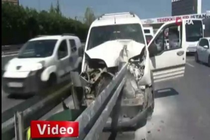 Bariyerlerin ok gibi saplandığı araçtan yaralı olarak kurtuldu